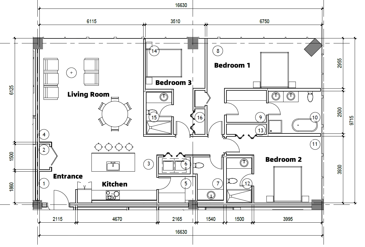 Plan A - 3 Bedroom